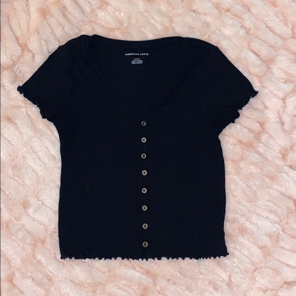 AE button-up short sleeve tee